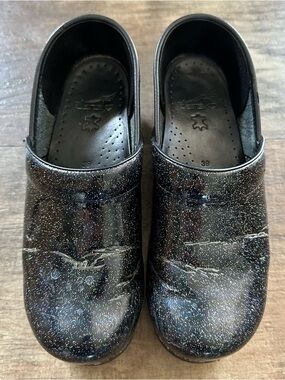 Dansko black glitter sparkles clog